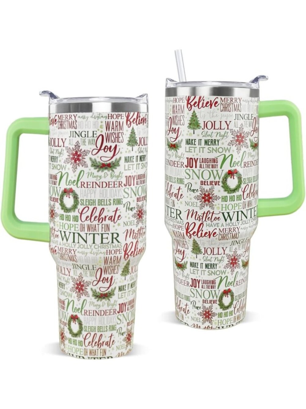 40 oz Christmas Tumbler - Insulated Winter Travel Mug, Holiday Coffee Cup & Gift